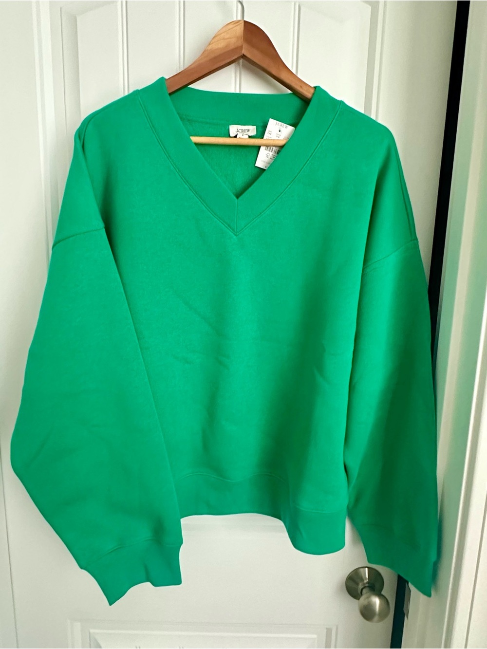 J. Crew Green and Heather Grey V-Neck Women's Sweatshirts